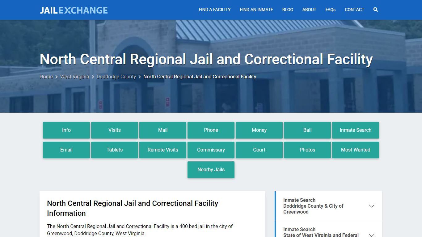 North Central Regional Jail and Correctional Facility, WV Inmate Search ...